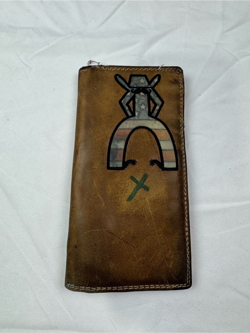 Hooey Brown Leather Long Wallet with Graphic Western Accent